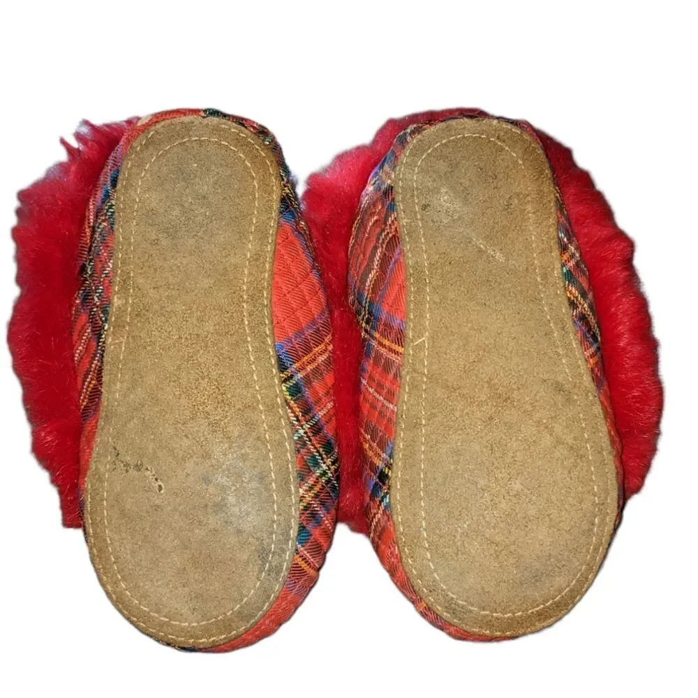 ‎Vintage Red plaid slippers